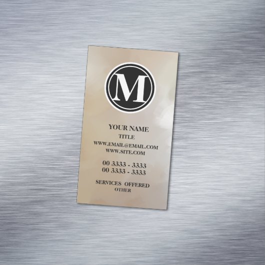 モノグラムのエレガントで、抽象的な背景 マグネット名刺 (インサイチュ)