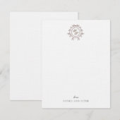 モノグラムのエレガントな結婚式の引出物ギフト ノートカード (正面/裏面)