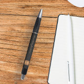 モノグラムのエレガントな黒金名スクリプトオフィス ボールペン