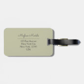 モノグラムのエレガントスクリプト ラゲッジタグ (裏面横)