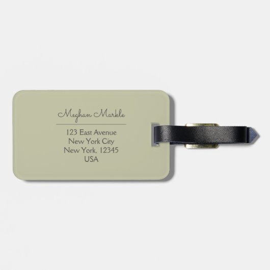 モノグラムのエレガントスクリプト ラゲッジタグ (裏面横)