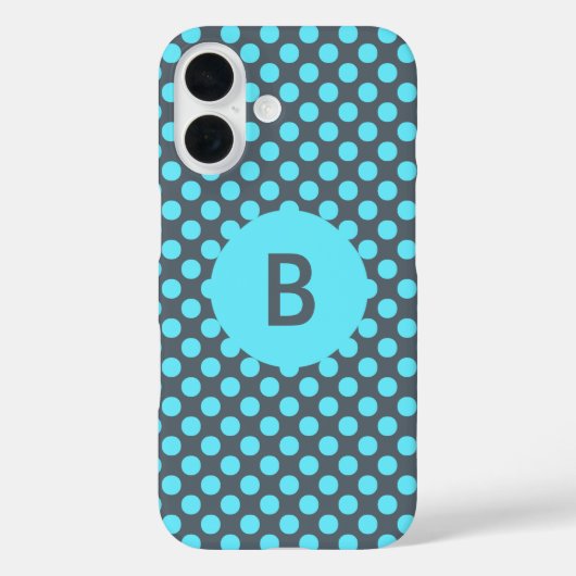 モノグラムのエレガントターコイズ水玉模様 Case-Mate iPhoneケース (裏面)