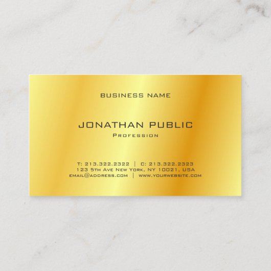 モノグラムのエレガントフェイク企業の金ゴールドモダンバス 名刺 (裏面)