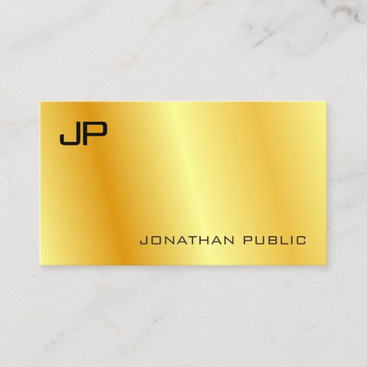 モノグラムのエレガントフェイク企業の金ゴールドモダンバス 名刺 (正面)