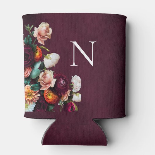 モノグラムのエレガントフローラモダン 缶クーラー (裏面)