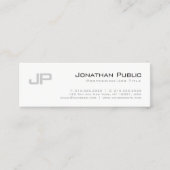 モノグラムのエレガントモダンデザインシンプルプレーン スキニー名刺 (正面)