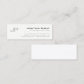 モノグラムのエレガントモダンデザインシンプルプレーン スキニー名刺 (正面/裏面)