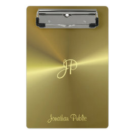 モノグラムのエレガントモダン金ゴールド ミニクリップボード
