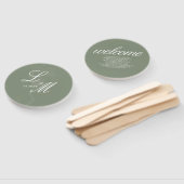 モノグラムのエレガント木綿花結婚の ハンドファン (組立なし)