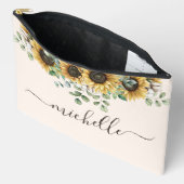 モノグラムのエレガント素朴花 アクセサリーポーチ (見開き)