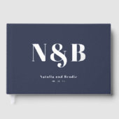 モノグラムのエレガント結婚の ゲストブック (正面)