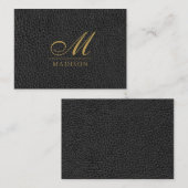 モノグラムのエレガント金ゴールドモダン ノートカード (正面/裏面)