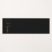 モノグラムのエレガント黒と金ゴールドフェミニン ヨガマット (正面(横))