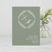 モノグラムのエレガントScript Branchのロ結婚ゴ 招待状 (スタンド正面)