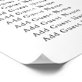 モノグラムのオリーブ結婚リーフの17テーブル座席表 ポスター (角)