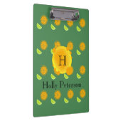 モノグラムのオレンジとかわいらしライム クリップボード (右)