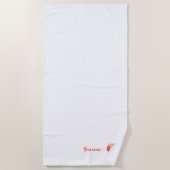 モノグラムのオレンジの波状の文字Bビーチタオル ビーチタオル (正面)