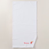 モノグラムのオレンジの波状の文字Pビーチタオル ビーチタオル (正面)