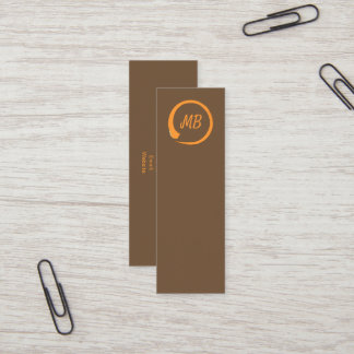 モノグラムのオレンジの縦の禅の名刺 スキニー名刺
