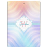 モノグラムのオレンジティール（緑がかった色）のラベンダー クリップボード (裏面)