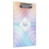 モノグラムのオレンジティール（緑がかった色）のラベンダー クリップボード (右)