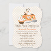 モノグラムのオータムパンプキンスパイス ブライダルシャワー 招待状 (正面)
