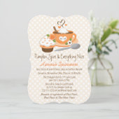 モノグラムのオータムパンプキンスパイス ブライダルシャワー 招待状 (スタンド正面)