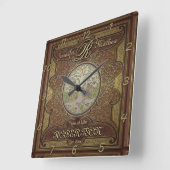 モノグラムのカスタムな系譜記念日 スクエア壁時計 (傾斜)