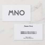 モノグラムのカスタムの文字 名刺 (正面/裏面)