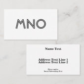 モノグラムのカスタムの文字 名刺 (正面/裏面)
