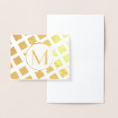 モノグラムのカスタムイニシャル箔ノートカード 箔カード (ディスプレー)