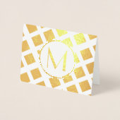 モノグラムのカスタムイニシャル箔ノートカード 箔カード (正面)