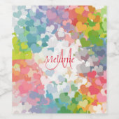 モノグラムのカスタムテンプレートモダンレインボー ワインラベル (シングルラベル)