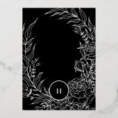 モノグラムのカス実在タマイズ金ゴールド結婚リース 箔招待状 (裏面)