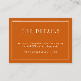 モノグラムのカップル名シンプル燃えたオレンジと白 エンクロージャーカード