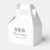 モノグラムのカップル灰色のモダン緑のロマンチックな日付si フェイバーボックス (裏面サイド)