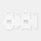 モノグラムのカップル灰色のモダン緑のロマンチックな日付si フェイバーボックス (折り畳みなし)