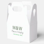 モノグラムのカップル灰色のモダン緑のロマンチックな日付si フェイバーボックス (オープン)