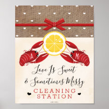 モノグラムのカニ料理クリーニングステーション看板