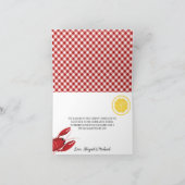 モノグラムのカニ料理 ウェディングシャワー 感謝カード (内部)