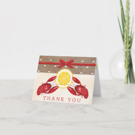 モノグラムのカニ料理 ウェディングシャワー 感謝カード