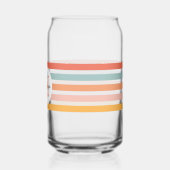 モノグラムのカラフルストライプレトロパーソナライズされた ガラス缶 (左)