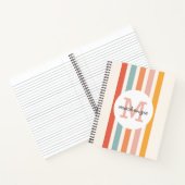 モノグラムのカラフルストライプレトロパーソナライズされた ノートブック (内部)