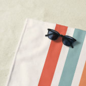 モノグラムのカラフルストライプレトロパーソナライズされた ビーチタオル (インサイチュ)