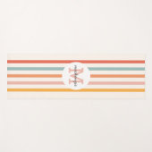 モノグラムのカラフルストライプレトロパーソナライズされた ヨガマット (正面(横))