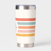 モノグラムのカラフルストライプレトロパーソナライズされた 保温保冷タンブラー (背面)