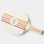 モノグラムのカラフルストライプレトロパーソナライズされた 卓球ラケット (横)
