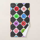 モノグラムのカラフルデイジー バスタオルセット (ハンドタオル)