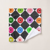 モノグラムのカラフルデイジー バスタオルセット (ウォッシュタオル)