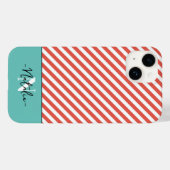 モノグラムのカラフルパタストライプのーン（赤と青） Case-Mate iPhoneケース (裏面 (横))